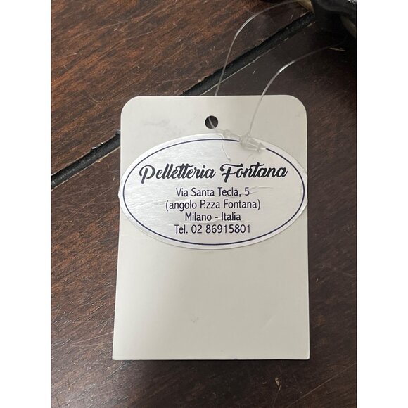 Pelletteria Fontana Italian Black Leather Crossbody Bag Adjustable-Strap NEW - Picture 5 of 11